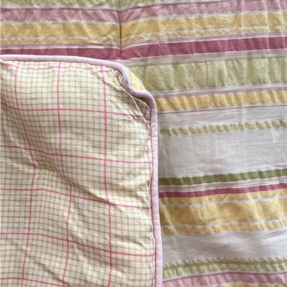 Croscill Pink and Yellow Comforter Set Soft Striped Design - Picture 1 of 4